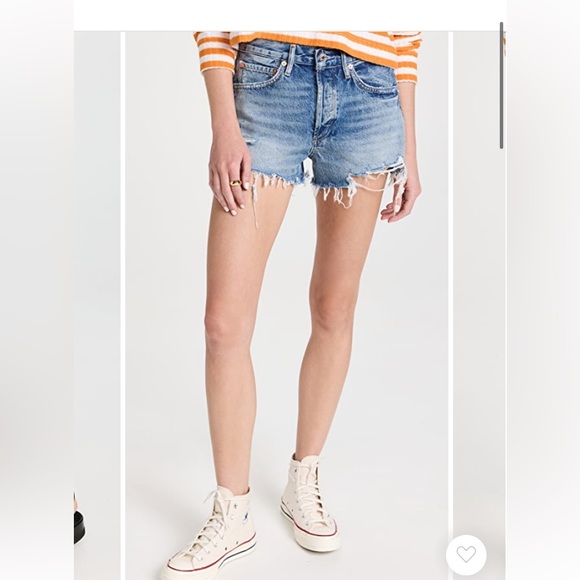 AGOLDE Parker Vintage Cut-Off Denim Shorts in color clutch NWT - Picture 7 of 11